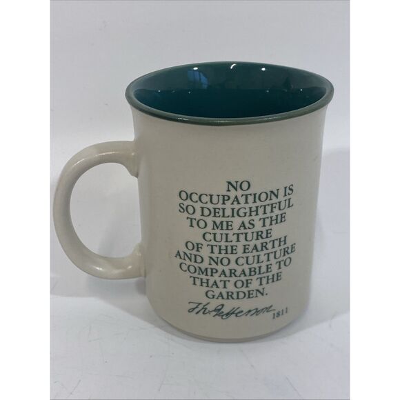 Vtg Thomas Jefferson Center For Historic Plants Mug ‘Jeffersonia Disphylla’ RARE - Picture 4 of 9